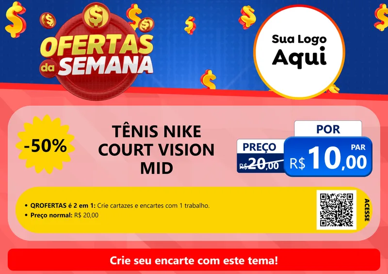 Modelo de Cartaz para Cartaz A4 Horizontal com o tema Ofertas Da Semana para Calçados