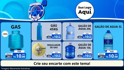 Modelo de TV para TV Horizontal com o tema Novembro Azul para Água e gás