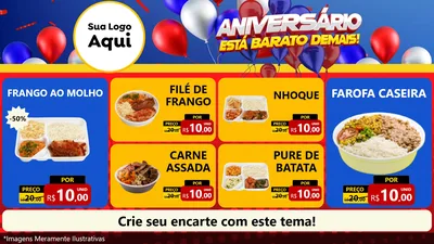Modelo de TV para TV Horizontal com o tema Aniversário para Restaurante