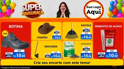 Modelo de TV para TV Horizontal com o tema Super Inauguração para Agropecuária