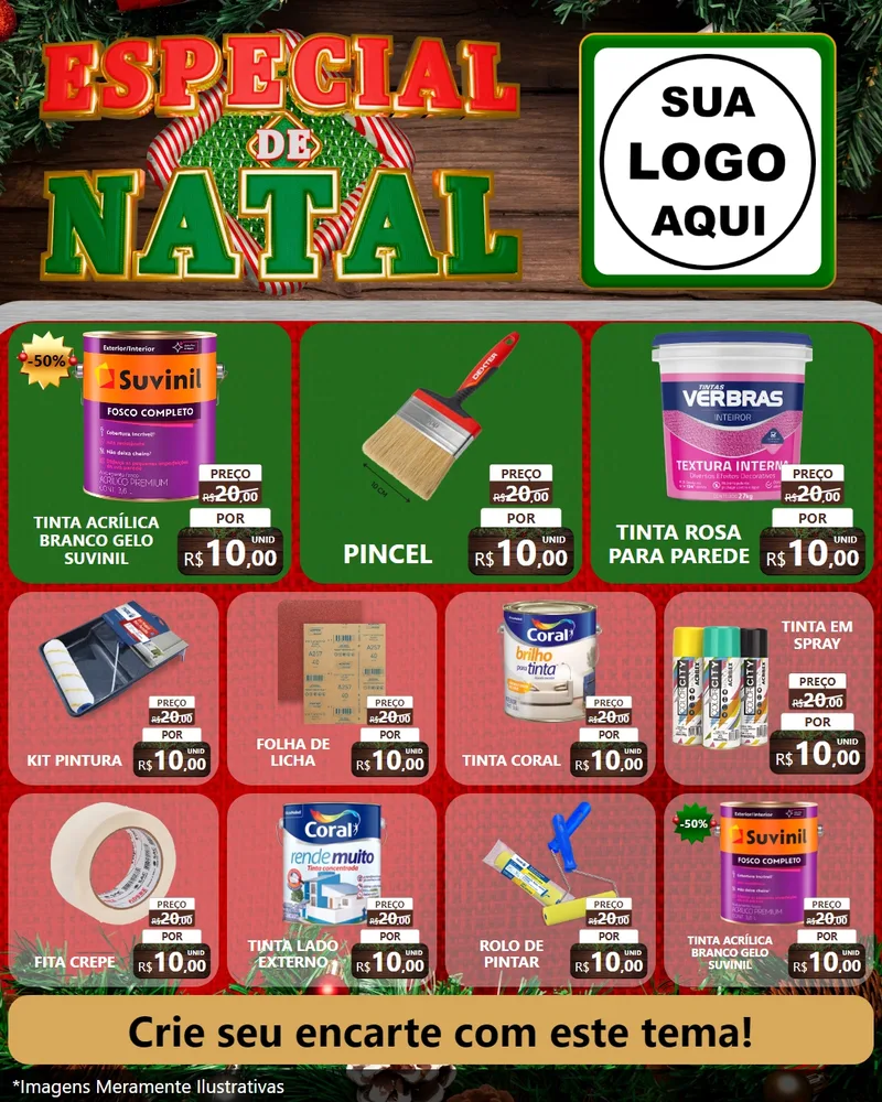 Modelo de Rede Social para Feed Instagram com o tema Especial de Natal para Tintas e Ferramentas