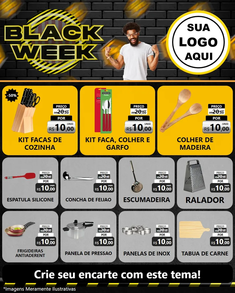 Modelo de Rede Social para Feed Instagram com o tema Black Week para Utilidades Domésticas