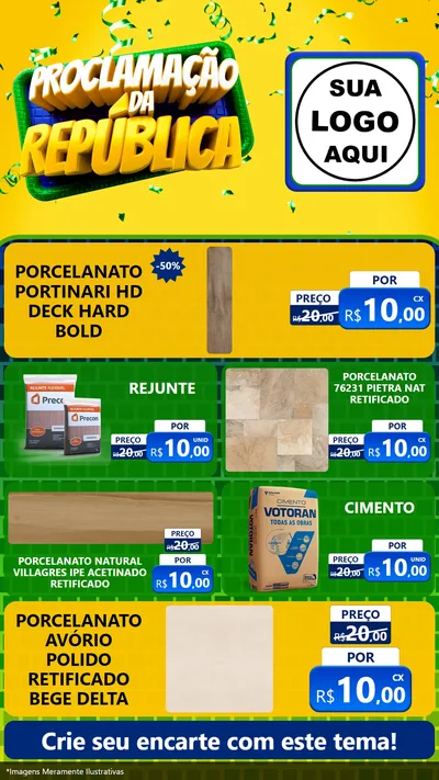 Modelo de TV para TV Vertical com o tema Proclamação da República para Pisos e revestimentos