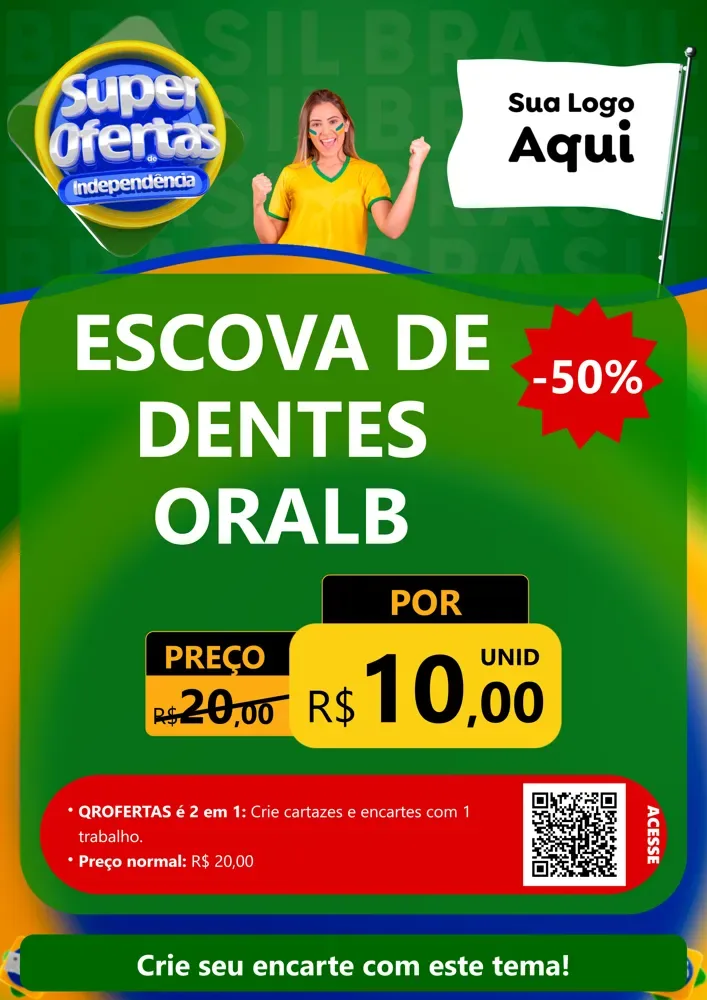 Modelo de Cartaz para Cartaz A4 Vertical com o tema Super Ofertas de Independência para Higiene Pessoal