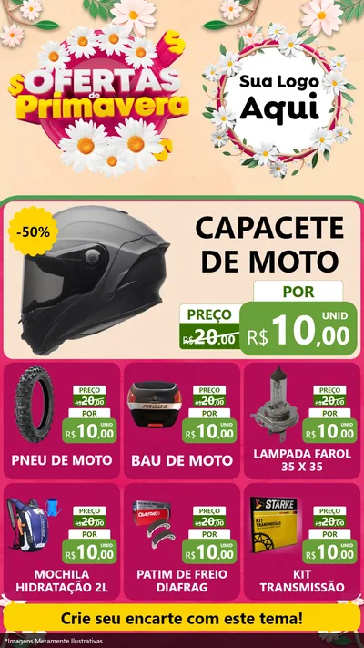 Modelo de Rede Social para Stories com o tema Ofertas de Primavera para Moto peças