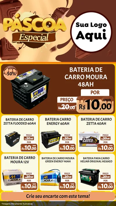 Modelo de Rede Social para Stories com o tema Páscoa Especial para Baterias Elétricas