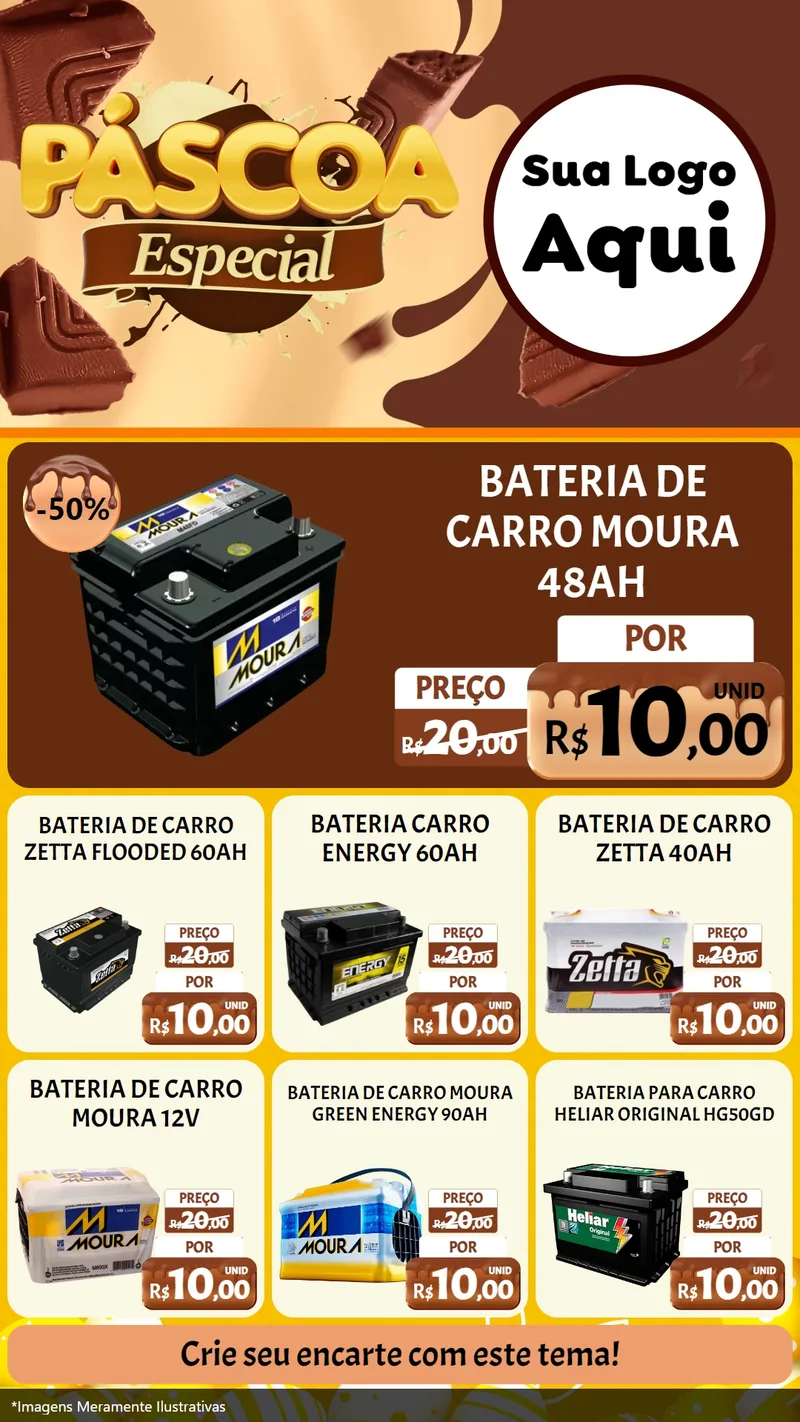 Modelo de Rede Social para Stories com o tema Páscoa Especial para Baterias Elétricas