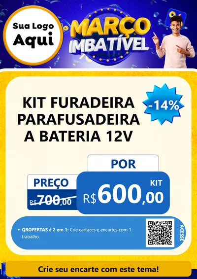 Modelo de Cartaz para Cartaz A4 Vertical com o tema Março Imbatível para Maquinas e Ferramentas