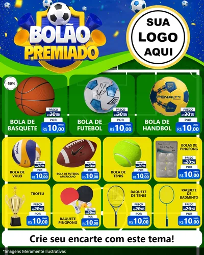 Modelo de Rede Social para Feed Instagram com o tema Bolão Premiado para Artigos Esportivos