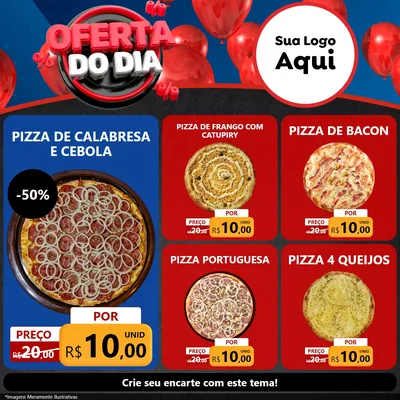 Modelo de Rede Social para Feed Facebook com o tema Oferta do Dia para Pizzaria