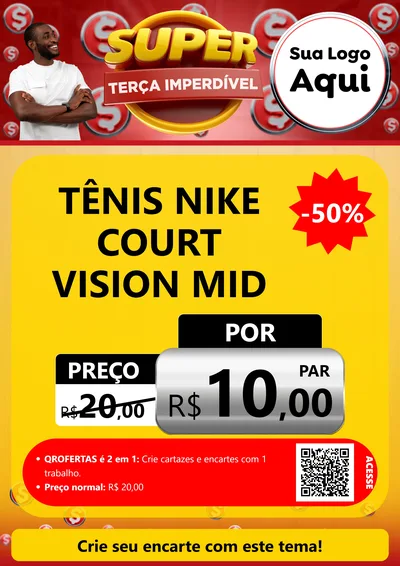 Modelo de Cartaz para Cartaz A4 Vertical com o tema Super Terça Imperdível para Calçados