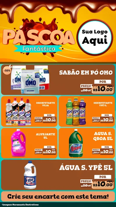 Modelo de TV para TV Vertical com o tema Páscoa Fantástica para Produtos de Limpeza