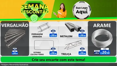 Modelo de TV para TV Horizontal com o tema Semana de Descontão - Copa para Ferragens