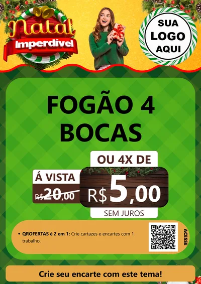 Modelo de Cartaz para Cartaz A4 Vertical com o tema Natal Imperdível para Móveis e Eletro