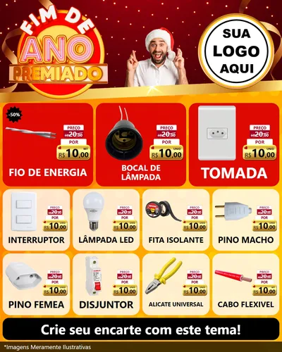 Modelo de Rede Social para Feed Instagram com o tema Fim de Ano Premiado para Materiais Elétricos
