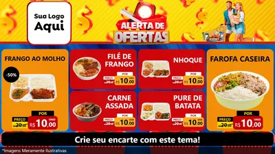 Modelo de TV para TV Horizontal com o tema Alerta de Ofertas para Restaurante
