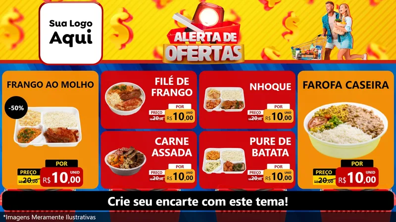 Modelo de TV para TV Horizontal com o tema Alerta de Ofertas para Restaurante