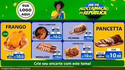 Modelo de TV para TV Horizontal com o tema Dia Da Proclamação Da República para Assados