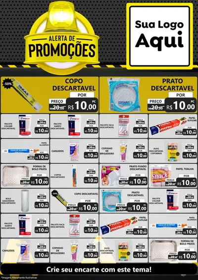 Modelo de Encarte para Encarte A4 Vertical com o tema Alerta de Promoções para Embalagens