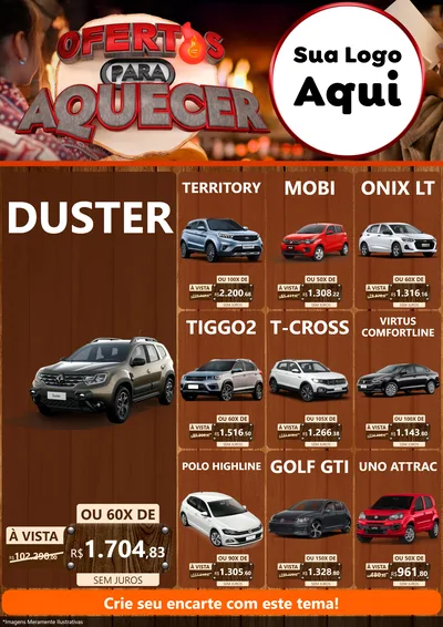 Modelo de Encarte para Encarte A4 Vertical com o tema Ofertas Para Aquecer para Concessionaria de Carros