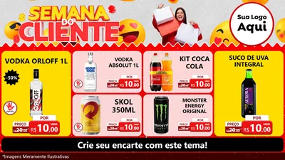 Modelo de TV para TV Horizontal com o tema Semana do Cliente para Distribuidora de bebidas
