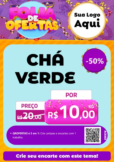 Modelo de Cartaz para Cartaz A4 Vertical com o tema Folia de Ofertas para Produtos Naturais