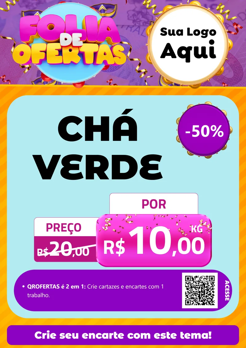 Modelo de Cartaz para Cartaz A4 Vertical com o tema Folia de Ofertas para Produtos Naturais