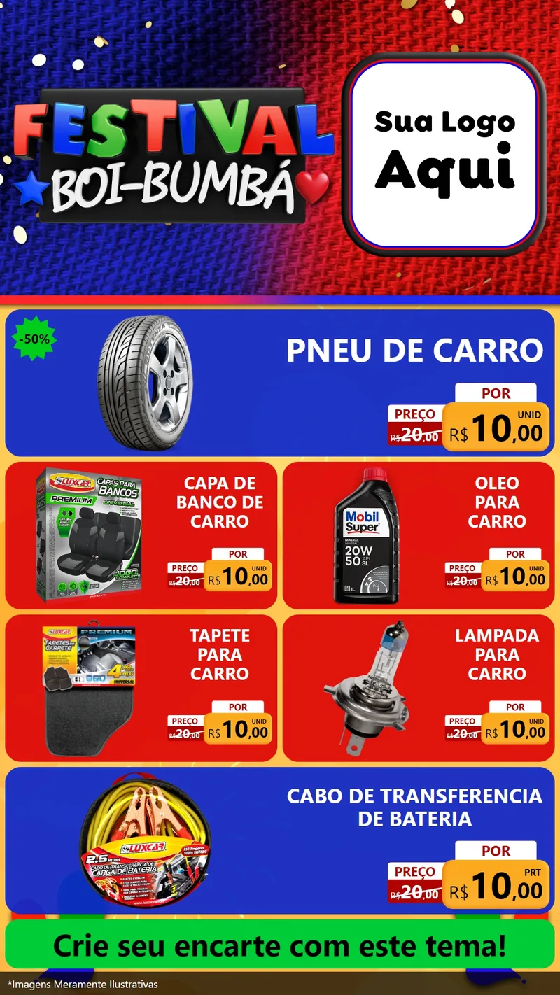 Modelo de TV para TV Vertical com o tema Festival Boi-Bumbá para Auto peças