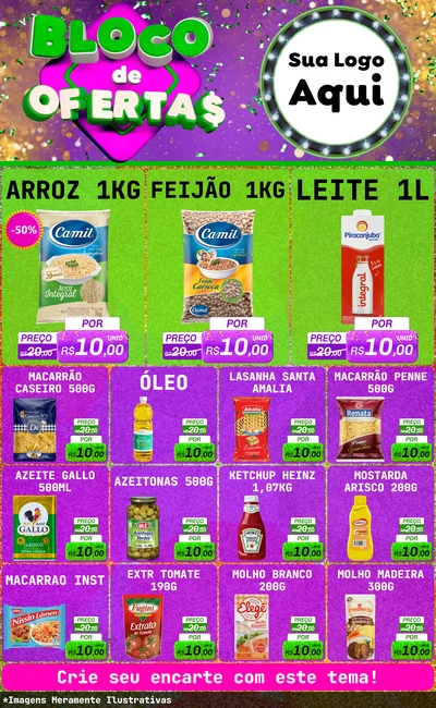 Modelo de Encarte para Encarte Grande com o tema Bloco de Ofertas para Supermercado