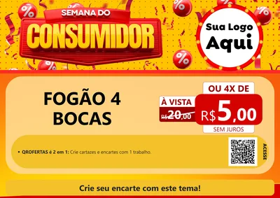 Modelo de Cartaz para Cartaz A4 Horizontal com o tema Semana do Consumidor para Móveis e Eletro