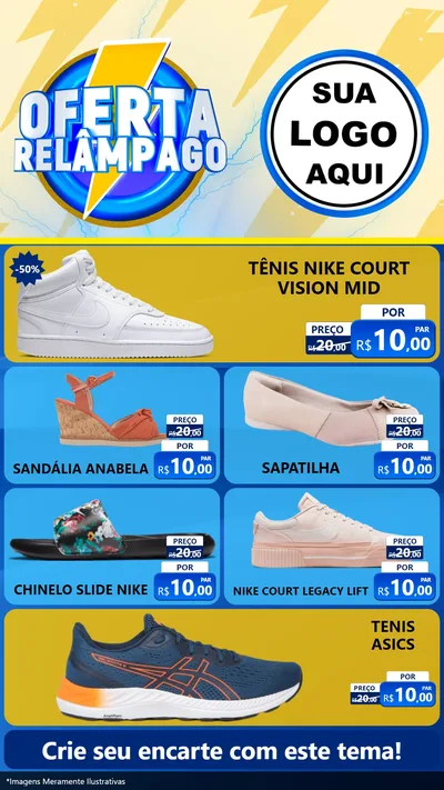 Modelo de TV para TV Vertical com o tema Oferta Relâmpago para Calçados