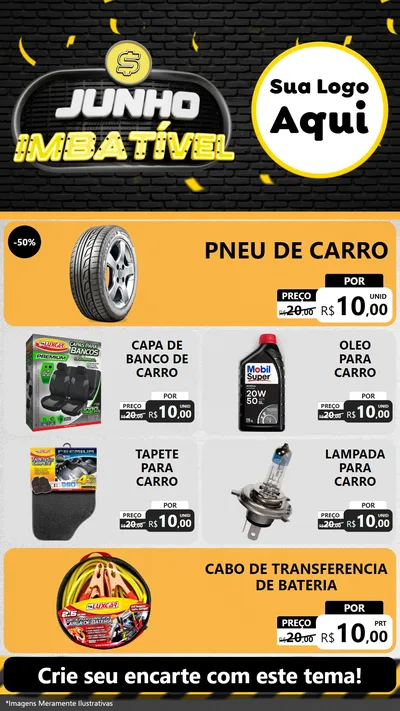 Modelo de TV para TV Vertical com o tema Junho Imbatível para Auto peças