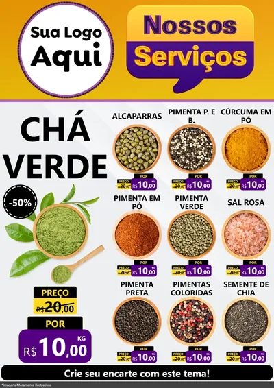 Modelo de Encarte para Encarte A4 Vertical com o tema Nossos Serviços para Produtos Naturais