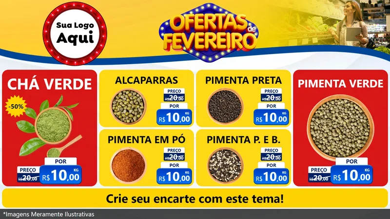 Modelo de TV para TV Horizontal com o tema Ofertas de Fevereiro para Produtos Naturais