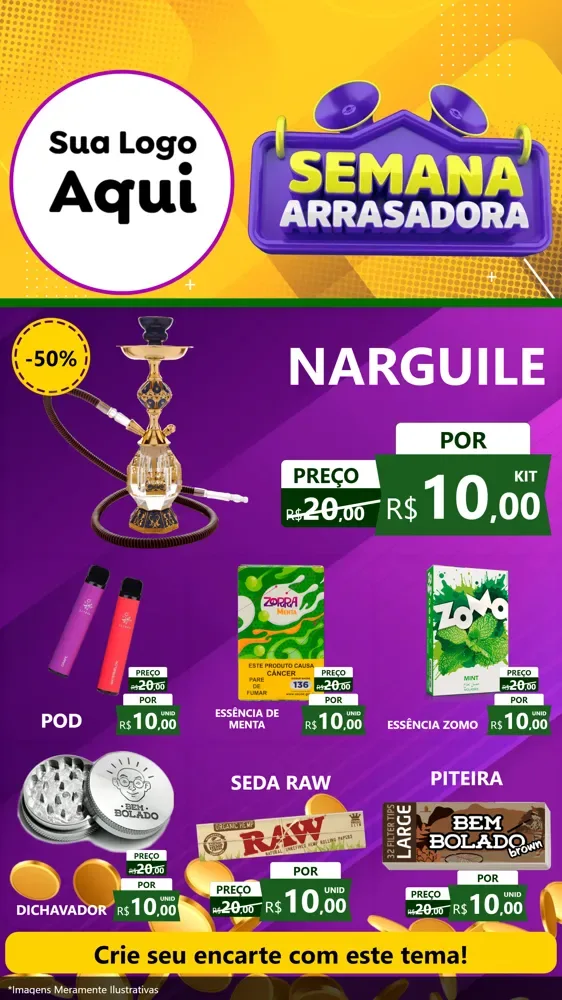 Modelo de Rede Social para Stories com o tema Semana Arrasadora para Tabacaria