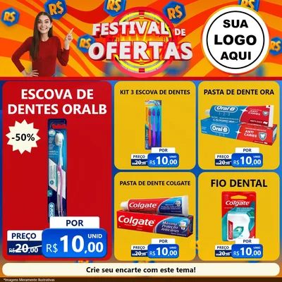 Modelo de Rede Social para Feed Facebook com o tema Festival de Ofertas para Higiene Pessoal