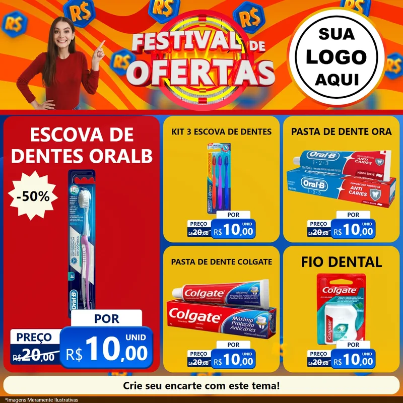 Modelo de Rede Social para Feed Facebook com o tema Festival de Ofertas para Higiene Pessoal