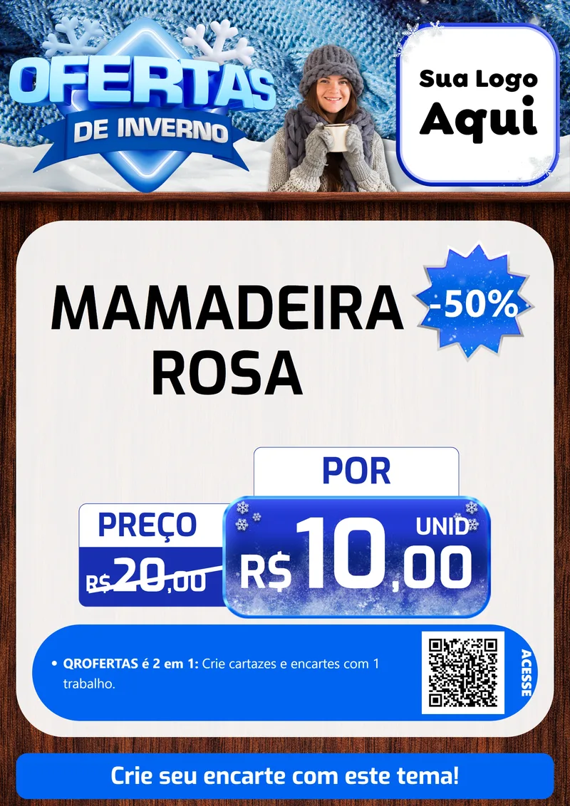Modelo de Cartaz para Cartaz A4 Vertical com o tema Ofertas de Inverno para Bebês