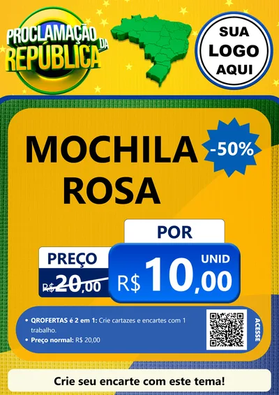 Modelo de Cartaz para Cartaz A4 Vertical com o tema Proclamação da República para Papelaria
