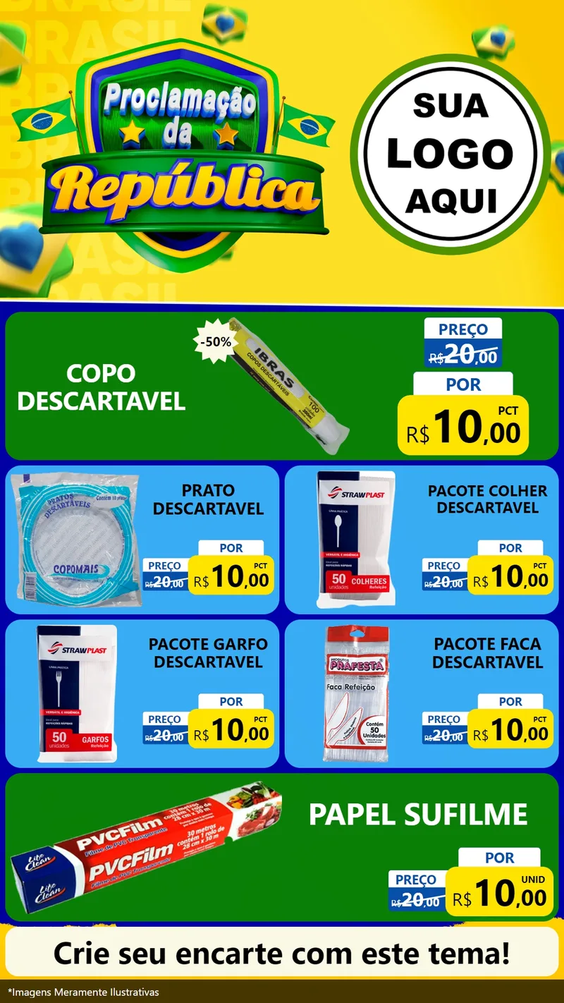 Modelo de TV para TV Vertical com o tema Proclamação da República para Embalagens