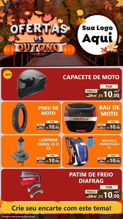 Modelo de TV para TV Vertical com o tema Ofertas de Outono para Moto peças