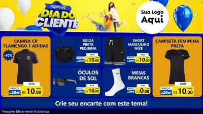 Modelo de TV para TV Horizontal com o tema Especial Dia do Cliente para Roupas e acessórios
