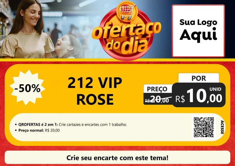 Modelo de Cartaz para Cartaz A4 Horizontal com o tema Ofertaço Do Dia para Perfumes