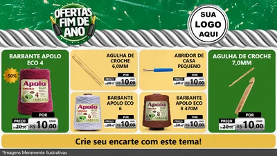 Modelo de TV para TV Horizontal com o tema Ofertas Fim de Ano para Armarinho e Aviamentos