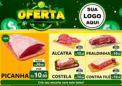 Modelo de Encarte para Encarte A4 Horizontal com o tema Oferta para Açougue