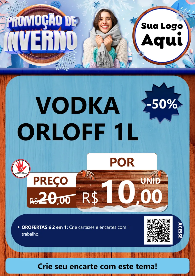 Modelo de Cartaz para Cartaz A4 Vertical com o tema Promoção de Inverno para Distribuidora de bebidas