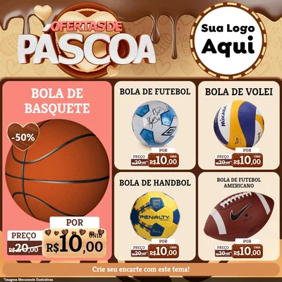 Modelo de Rede Social para Feed Facebook com o tema Ofertas de Páscoa para Artigos Esportivos