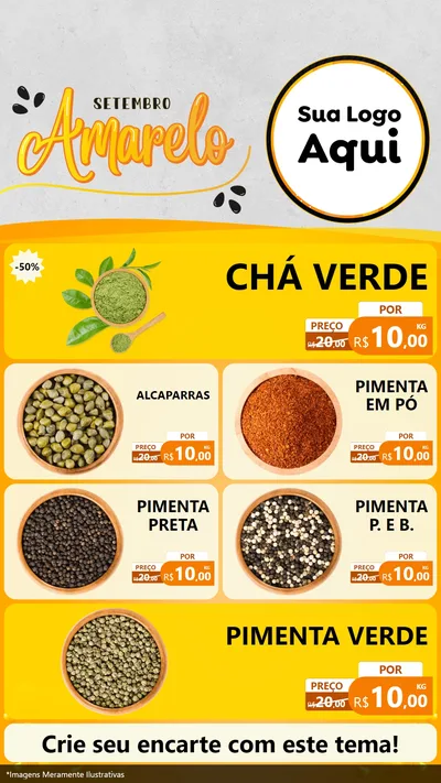 Modelo de TV para TV Vertical com o tema Setembro Amarelo para Produtos Naturais