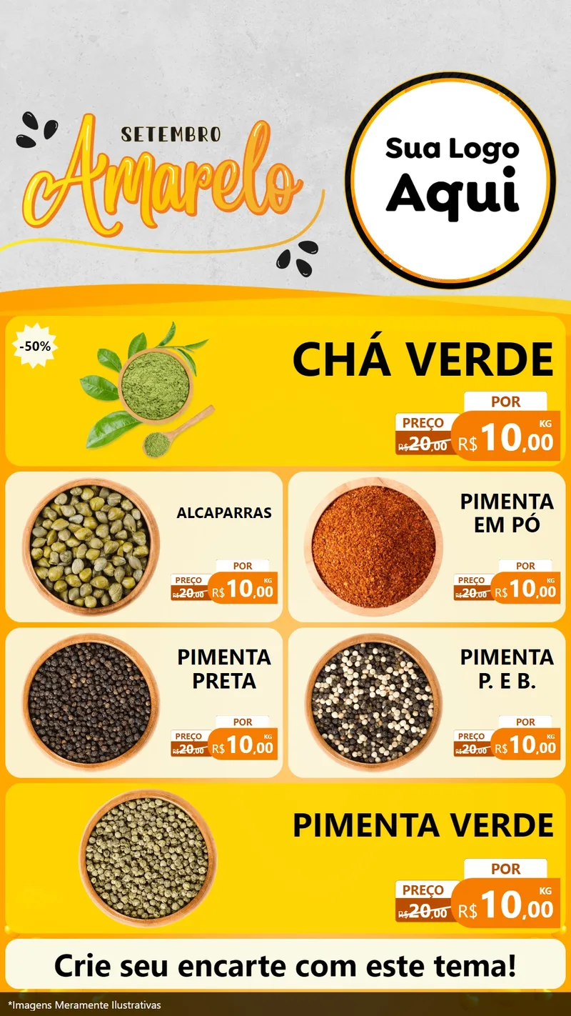 Modelo de TV para TV Vertical com o tema Setembro Amarelo para Produtos Naturais