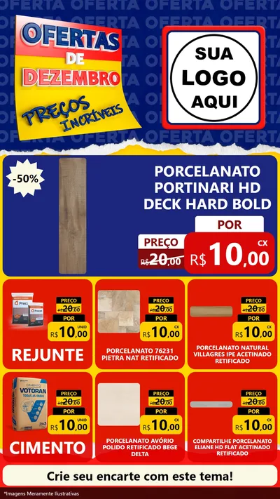 Modelo de Rede Social para Stories com o tema Ofertas de Dezembro - Preços Incríveis para Pisos e revestimentos